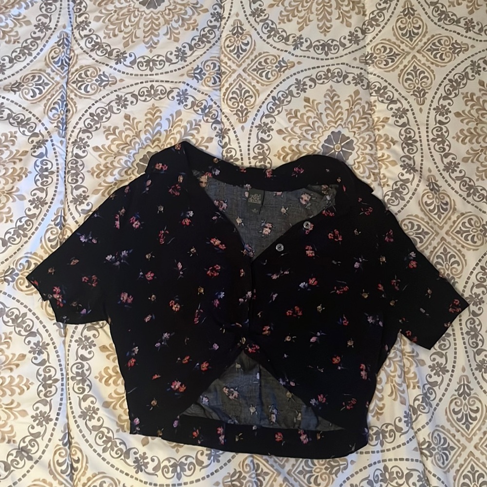 Black floral Wild Fable crop top